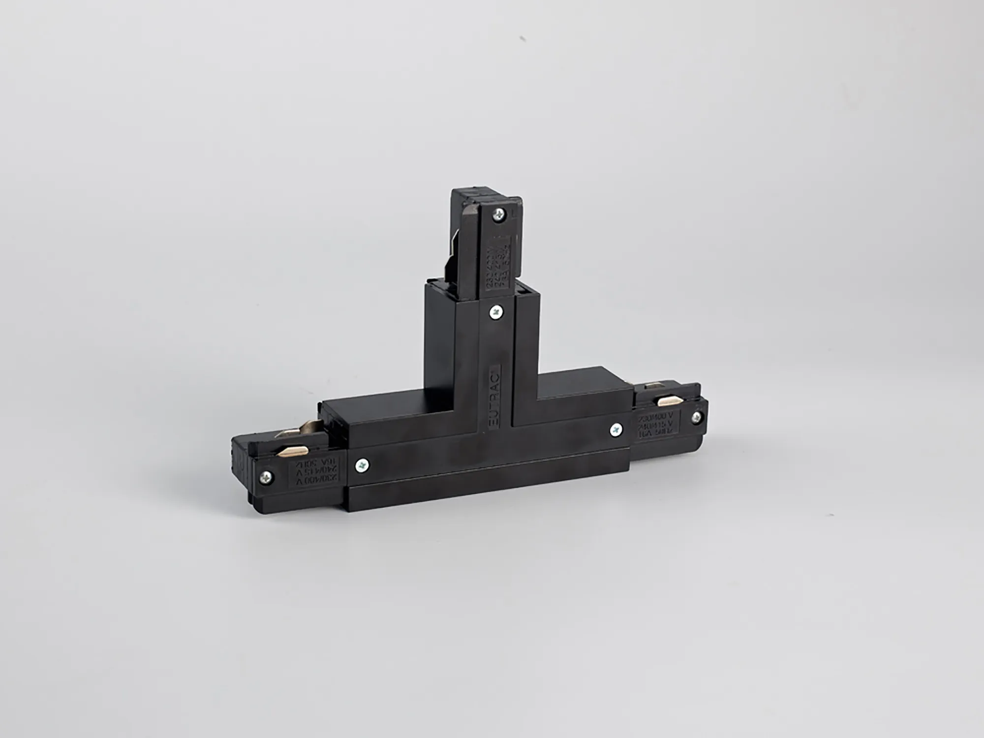 T Coupler With Feeding Option 3 Circuit Surface Mounted Track Earth Inside Left 555 1 1213 2  Eutrac 3 Circuit Surface-Black